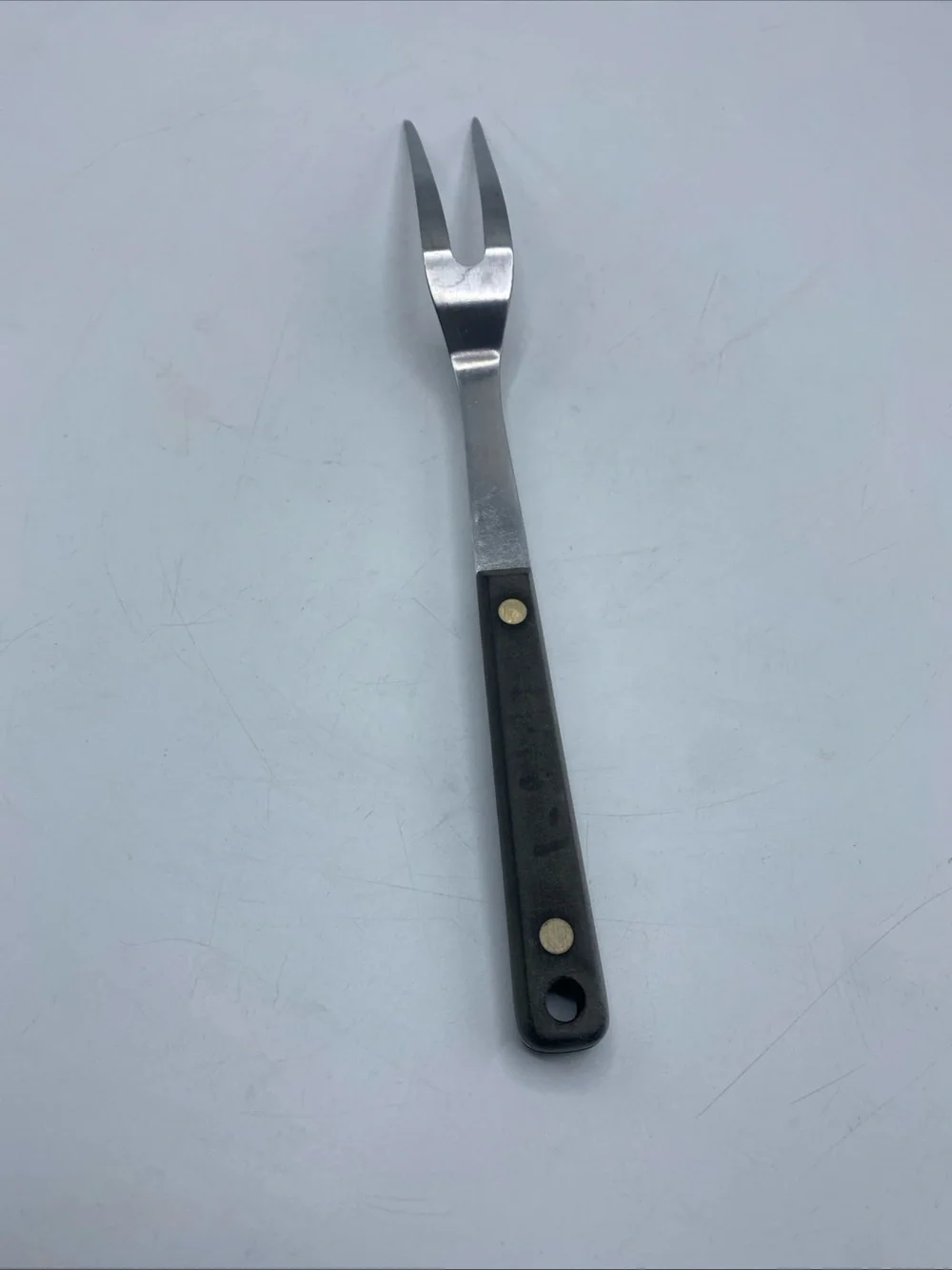 Vintage Flint Arrowhead Stainless Kitchen Utensil Meat Fork 12” 2 Prongs USA